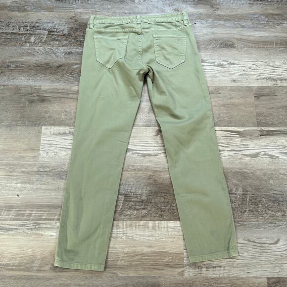 Tory Burch Alexa Cropped Skinny Jeans Green Stretch Denim Mid Rise 26 - Picture 5 of 9